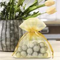 Organza bags 15 x 20 cm - green Medium bags