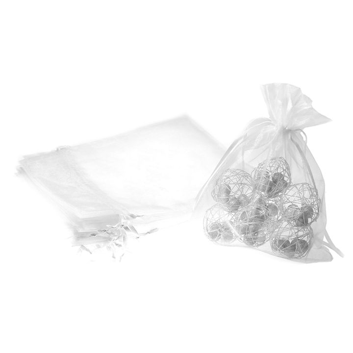 Organza bags 15 x 20 cm - white Pouches with quick and easy closure