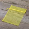 Organza bags 15 x 20 cm - yellow Easter