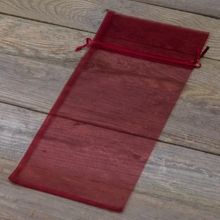 Organza bags 15 x 33 cm - burgundy Valentine's Day