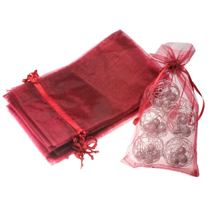 Organza bags 15 x 33 cm - burgundy Medium bags