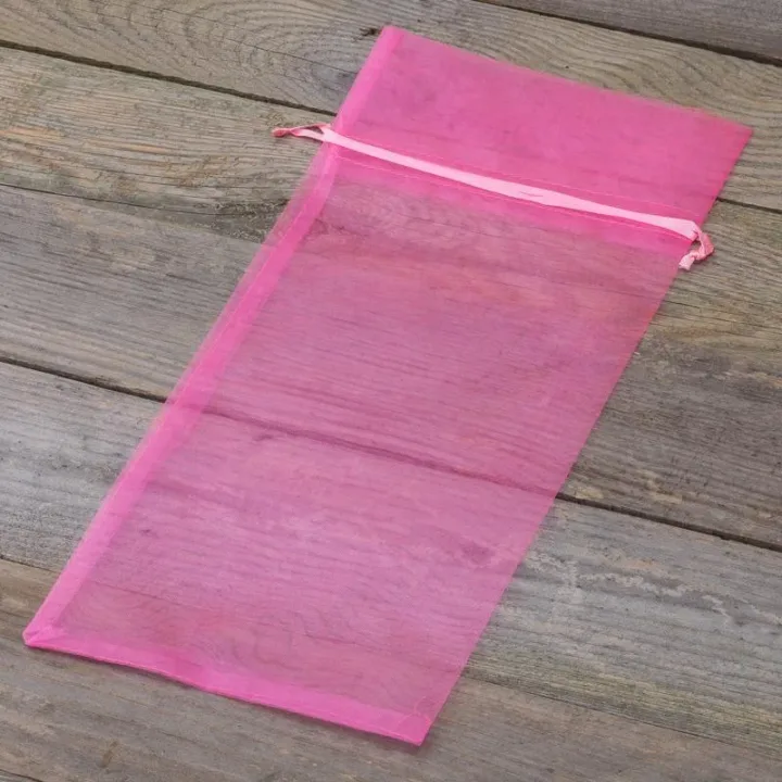 Organza bags 15 x 33 cm - pink Valentine's Day