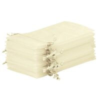 Organza bags 16 x 37 cm - ecru Medium bags 16x37 cm