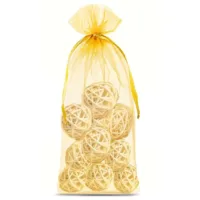 10 pcs Organza bags 16 x 37 cm - gold 30 Organza bags 16 x 37 cm - gold Medium bags 16x37 cm
