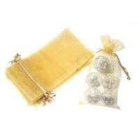 Organza bags 16 x 37 cm - gold Valentine's Day