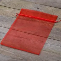 Organza bags 22x30 cm - red Valentine's Day