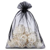 Organza bags 26 x 35 cm - black Organza bags