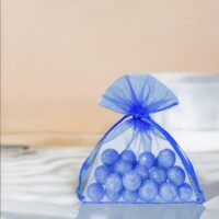 Organza bags 5 x 7 cm - blue Blue bags