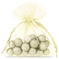 25 pcs Organza bags 5 x 7 cm - ecru 18 Organza bags 5 x 7 cm - ecru Small bags 5x7 cm