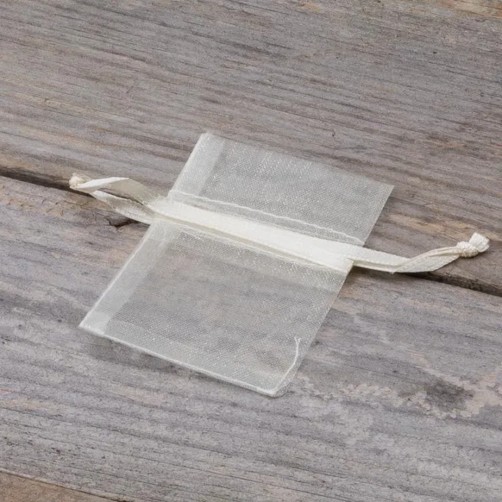 Organza bags 5 x 7 cm - ecru Valentine's Day