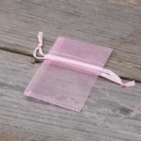 Organza bags 5 x 7 cm - light pink Valentine's Day