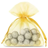 25 pcs Organza bags 6 x 8 cm - gold 6 Organza bags 6 x 8 cm - gold Small bags 6x8 cm