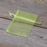 Organza bags 6 x 8 cm - green Easter