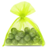 25 pcs Organza bags 6 x 8 cm - neon green 2 Organza bags 6 x 8 cm - neon green Small bags 6x8 cm