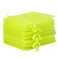 Organza bags 6 x 8 cm - neon green Lavender and scented dried filling