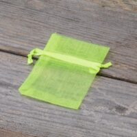 Organza bags 6 x 8 cm - neon green Easter