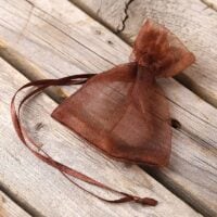 Organza bags 7 x 9 cm (SDB) - brown Small bags 7x9 cm