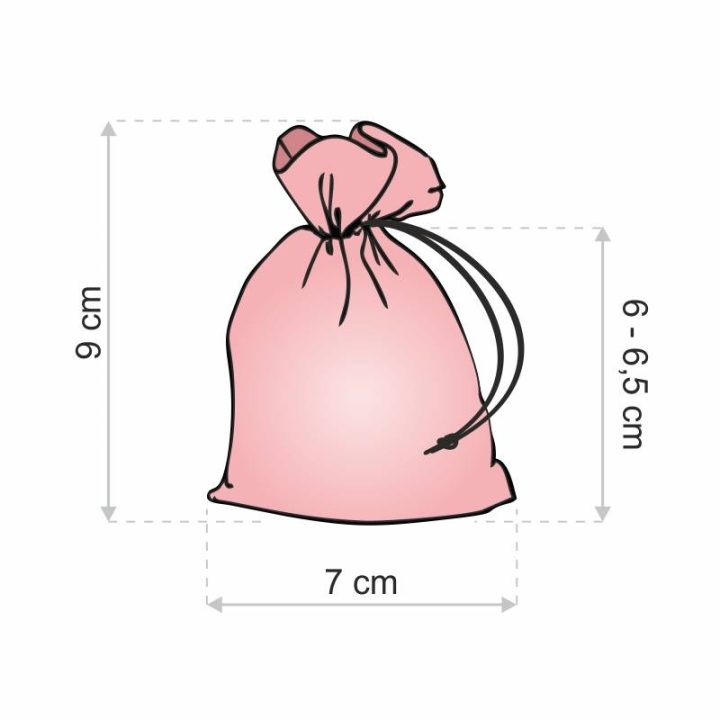 Organza bags 7 x 9 cm (SDB) - pink For children