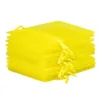 Organza bags 7 x 9 cm - yellow Easter