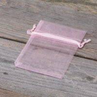 Organza bags 7x9 cm - light pink Valentine's Day