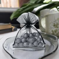 Organza bags 8 x 10 cm - black Black bags