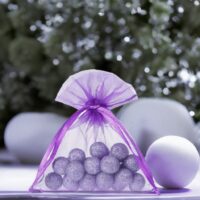 Organza bags 8 x 10 cm - dark purple Wedding bags