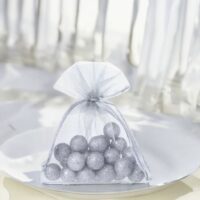 Organza bags 8 x 10 cm - silver Small bags 8x10 cm