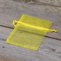 Organza bags 8 x 10 cm - yellow Valentine's Day