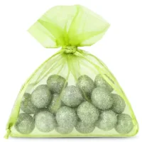 25 pcs Organza bags 9 x 12 cm - green 32 Organza bags 9 x 12 cm - green Green bags