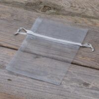 Organza bags 9 x 12 cm - silver Christmas bag