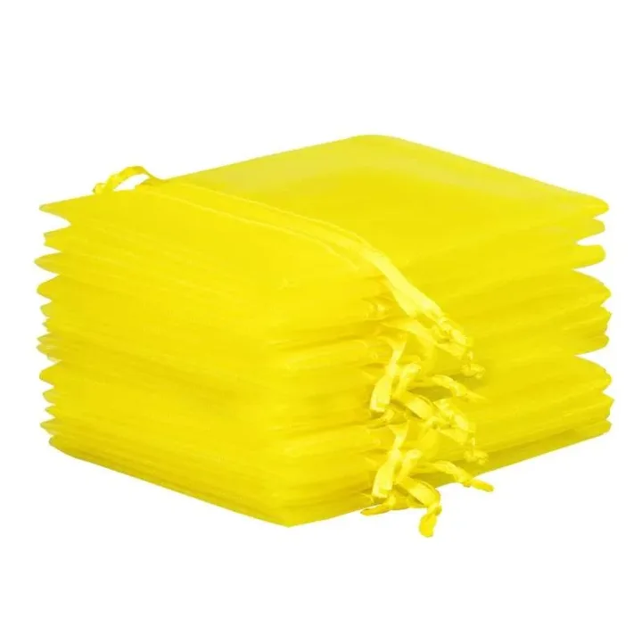 Organza bags 9 x 12 cm - yellow Lavender and scented dried filling