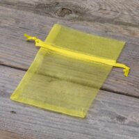 Organza bags 9 x 12 cm - yellow Easter