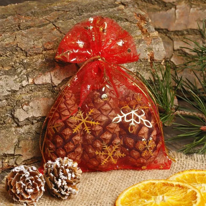 Organza bags 9 x 12 cm - Christmas Organza bags