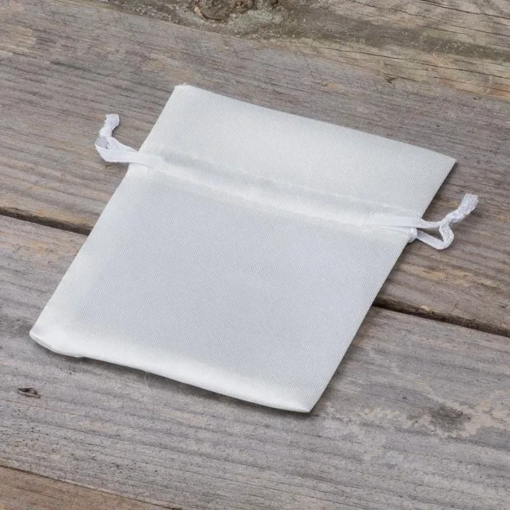 Satin bag 8 x 10 cm - white Small bags