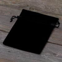 Velvet pouches 10 x 13 cm - black Halloween