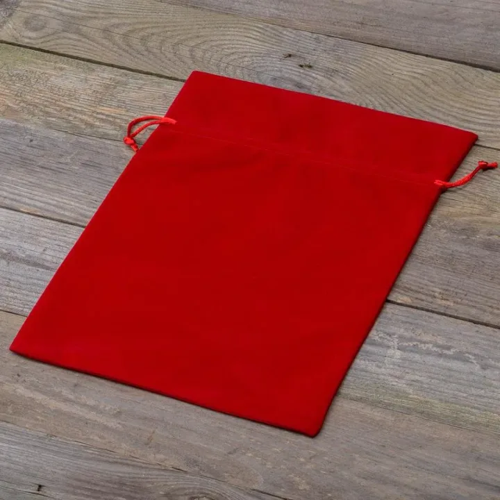 Velvet bags 22 x 30 cm - red Christmas bag