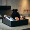 Black velvet bags in a gift set