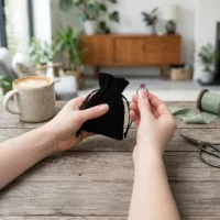 Homepage 21 Black velvet pouches for rings
