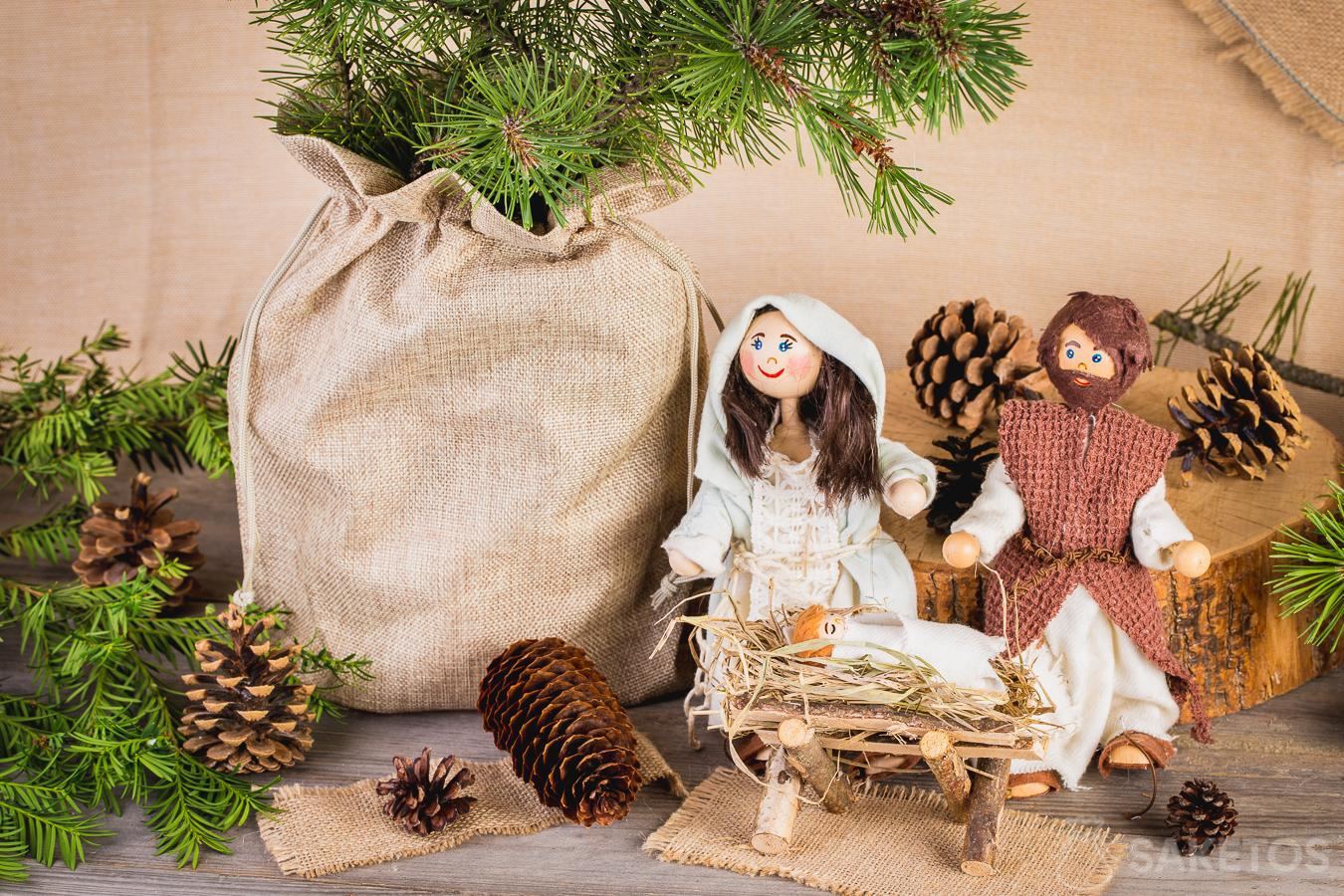 Christmas - rustic or modern interior style 5 Flower pots can be decorated with jute bags