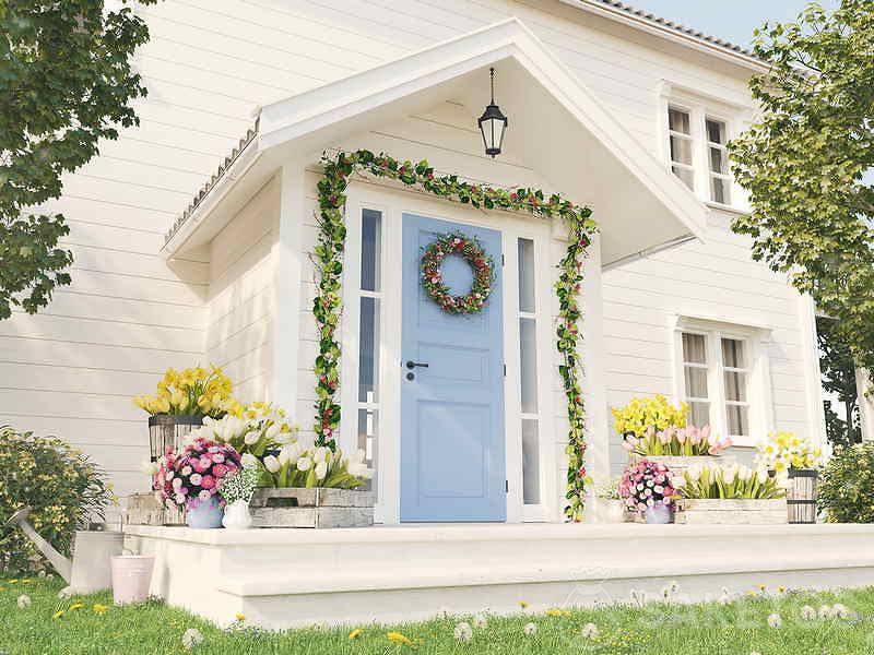 Easter wreath - decoration of the entrance to the house