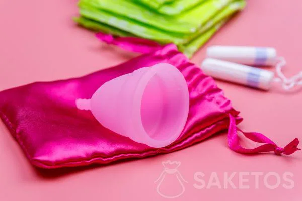 Subtle satin pouch for sanitary pads, tampons, or menstrual cups