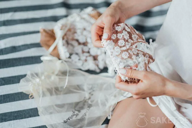 Underwear gift-wrapped in an organza bag