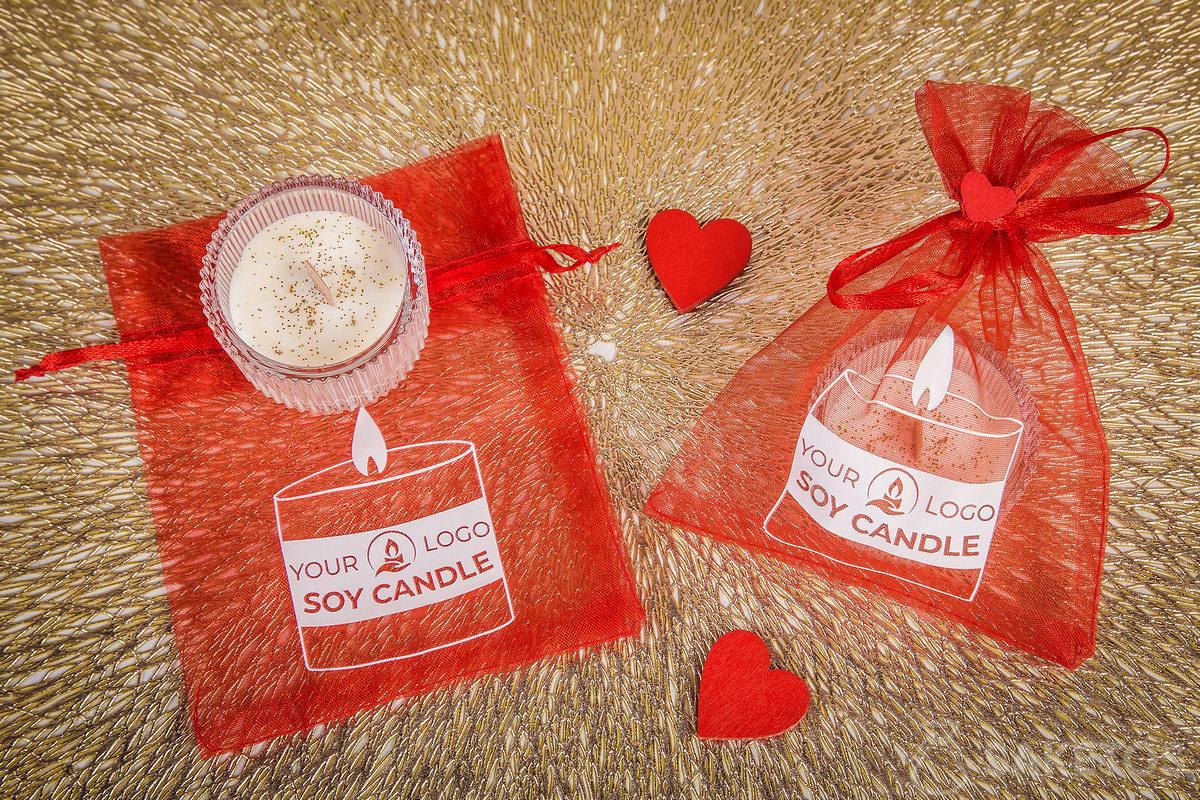 Organza pouches with space for your logo