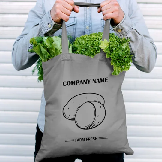 Fabric bags, also known as zero-waste shopping bags 2 Shopping bag with company logo - reusable shopping bags