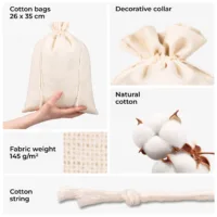 Close-up of fabric structure - cotton bags 145gsm
