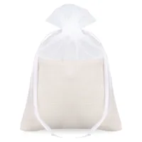 Linen-like and Organza Bags 15x20 cm - Natural Elegance in a Delicate Form (Set of 10) 4