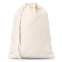 5 pcs Cotton pouches 16x22 cm with single drawstring - natural, for gifts 4