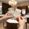 Linen Bags used as jewellery packaging for earrings