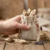 Linen Bags filled with sweets as gift packaging