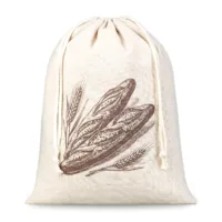 Linen Look Bread Bag 30x40 cm - Eco-Friendly Bread Keeper with Drawstring 13